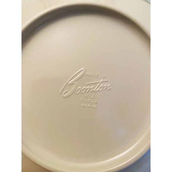 Vintage Boonton Covered Serving Bowl, Gray Bowl with Pink Lid, Serving Bowl - Picture 6 of 9